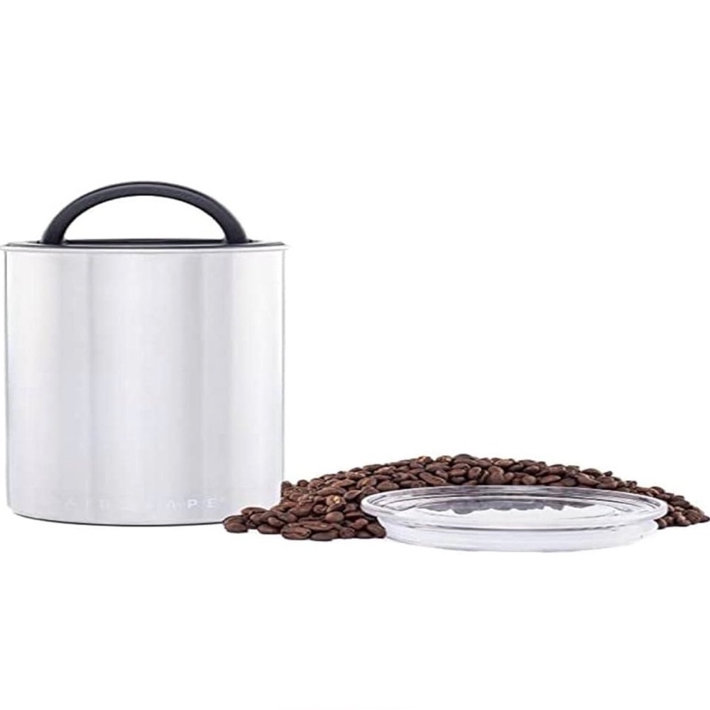 NEW Airscape Stainless Steel Coffee Canister - Medium (2 Qt) Brushed Steel